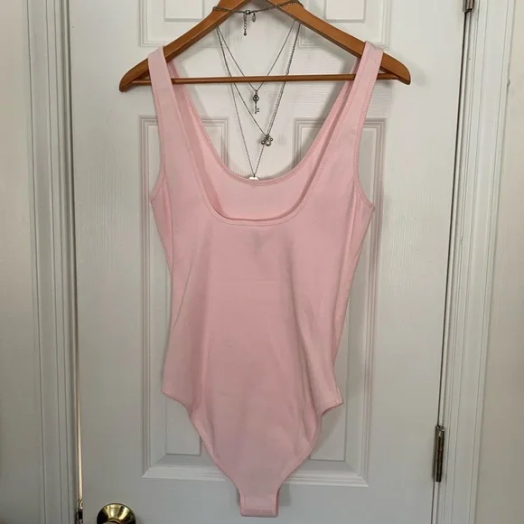 Retro American Apparel Pink Ribbed Bodysuit - Picture 5 of 7